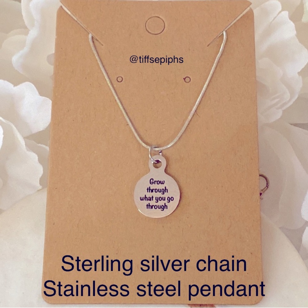 S925 Sterling Silver and Stainless Steel Inspirational Necklace NWT